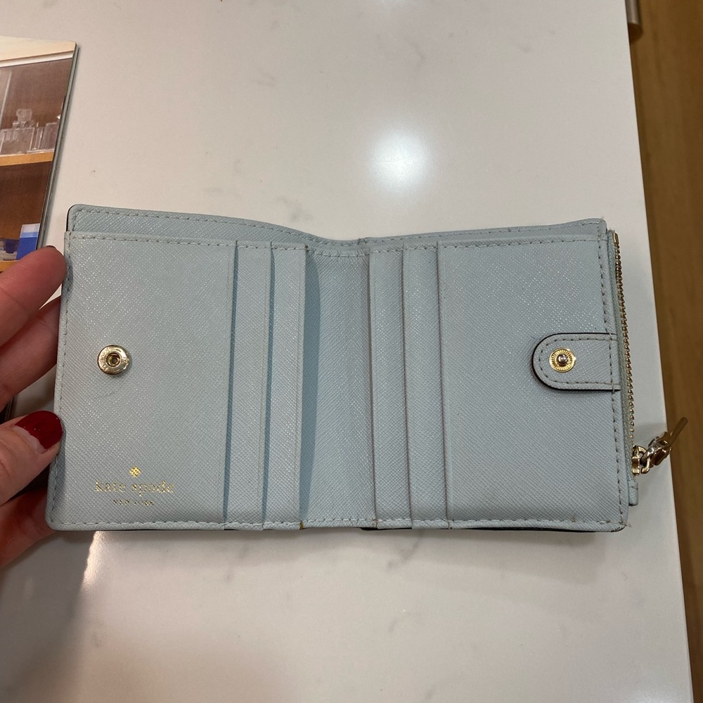 Kate Spade Wallet- light blue, used, like new- the perfect size! - Picture 3 of 8